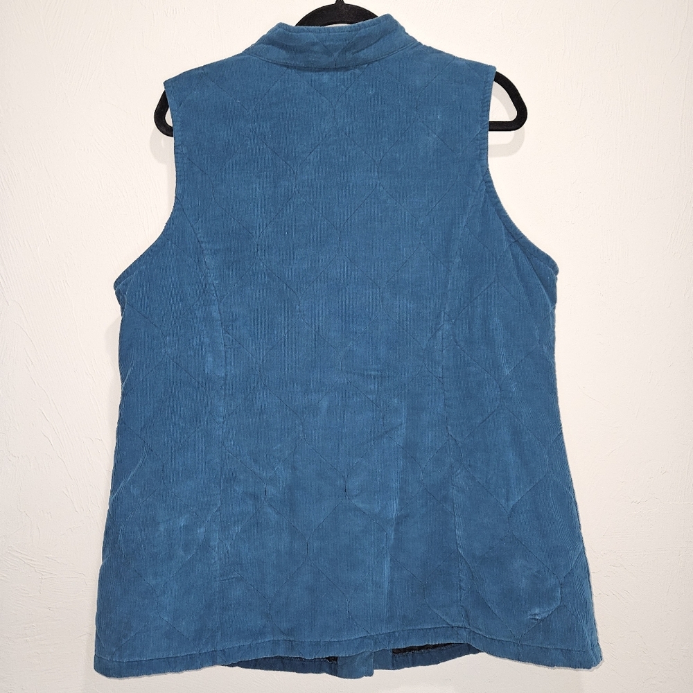Habitat Vest Teal Quilted Corduroy Sleeveless Jacket Womens Size XL Extra Large - Picture 11 of 14
